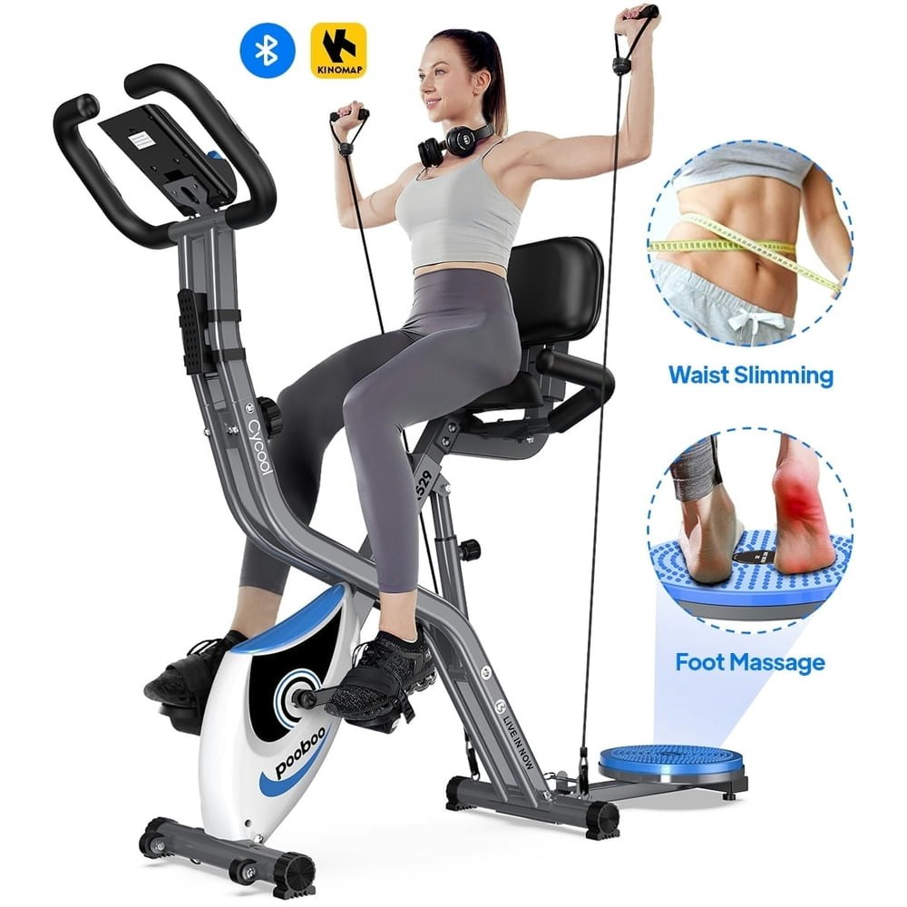 Pooboo 4-in-1 Folding Magnetic Stationary Exercise Bike: $131.99 Pooboo 4-in-1 Folding Magnetic Stationary Exercise Bike: $131.99