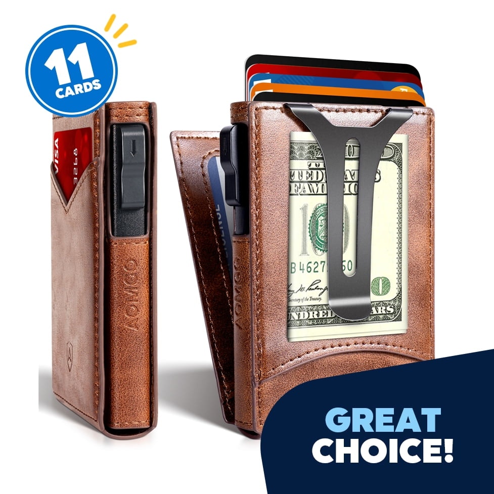 Aomgo Slim Magnetic Vegan Leather Wallet: $19.99 Aomgo Slim Magnetic Vegan Leather Wallet: $19.99