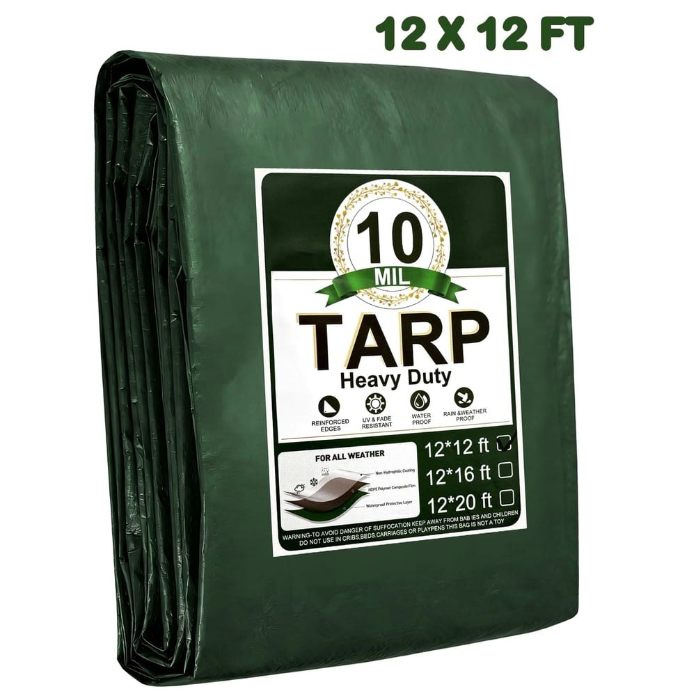Henotian 12x12-Foot Heavy-Duty Tarp: $19.23 Henotian 12x12-Foot Heavy-Duty Tarp: $19.23