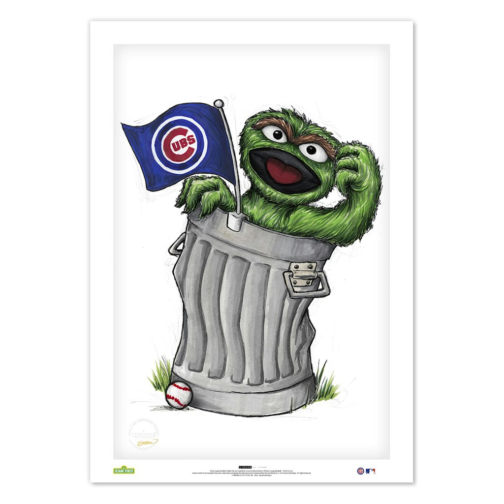 Oscar the Grouch Chicago Cubs 14" x 20" Fine Art Print: $79.99 Oscar the Grouch Chicago Cubs 14" x 20" Fine Art Print: $79.99