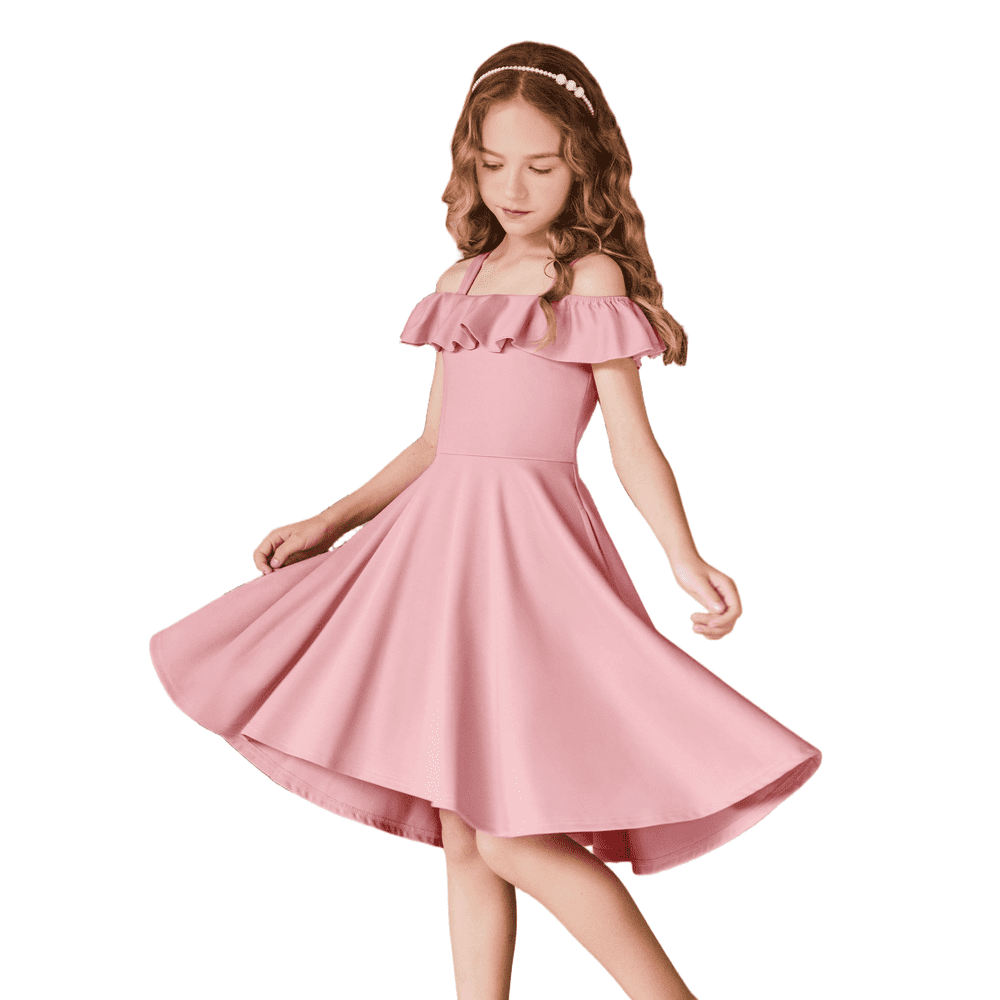 Oudiya Girls Off-Shoulder Flutter Sleeve Midi Dress: $22.99 Oudiya Girls Off-Shoulder Flutter Sleeve Midi Dress: $22.99