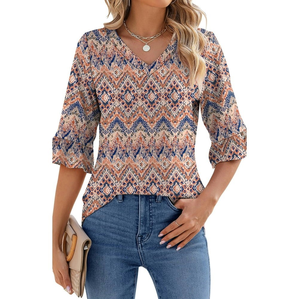 Shine Up Women's Floral Print V-Neck Tunic Blouse: $10.99 Shine Up Women's Floral Print V-Neck Tunic Blouse: $10.99