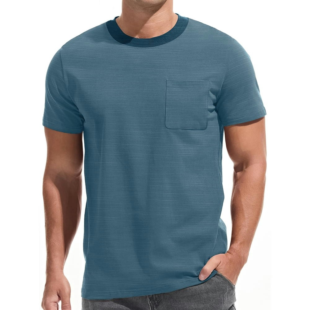 Gents Bliss Men's Ribbed Crew Neck Pocket T-Shirt: $12.59 Gents Bliss Men's Ribbed Crew Neck Pocket T-Shirt: $12.59