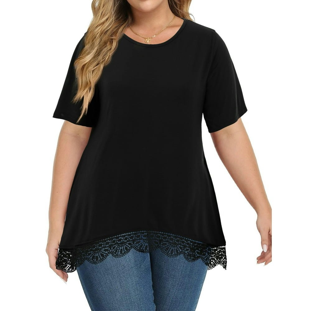 WellSize Women's Plus Size Lace Tunic Blouse: $11.99 WellSize Women's Plus Size Lace Tunic Blouse: $11.99