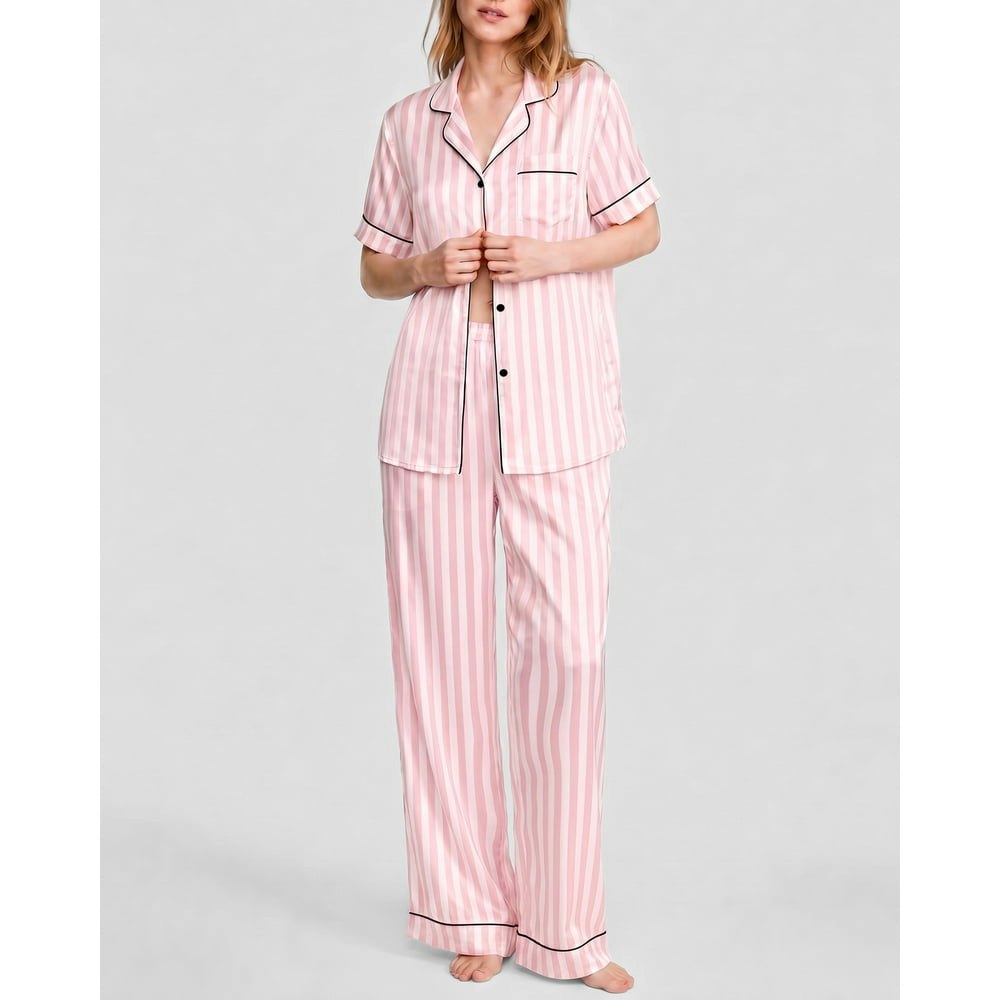 Dakimoe Women's Silk Satin Two-Piece Pajama Set: $18.99 Dakimoe Women's Silk Satin Two-Piece Pajama Set: $18.99