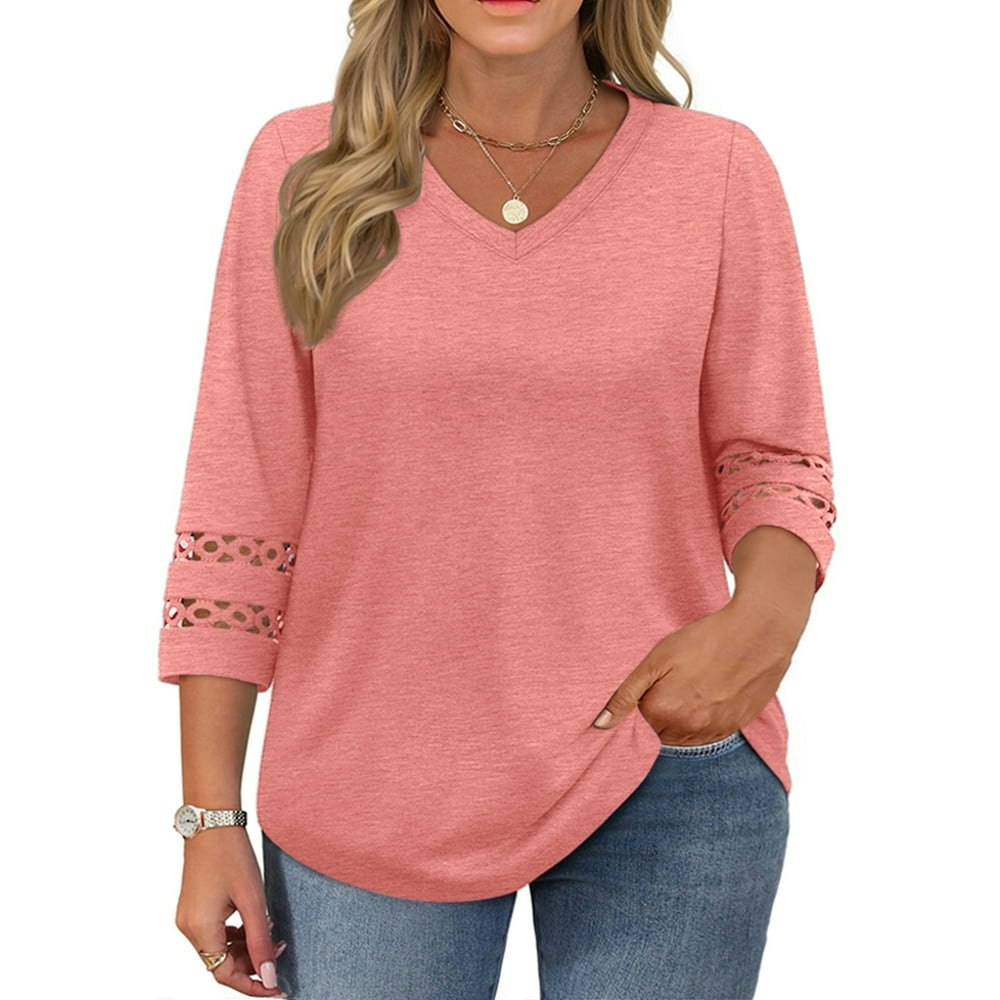 WellSize Women's Plus Size V-Neck 3/4 Sleeve Tunic: $12.99 WellSize Women's Plus Size V-Neck 3/4 Sleeve Tunic: $12.99