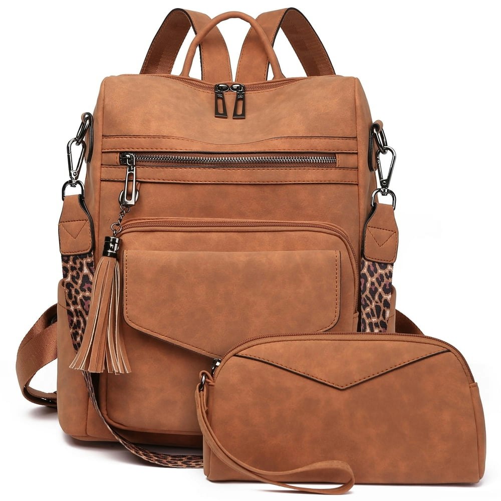 Goiacii Women's Convertible Leather Backpack Purse: $41.99