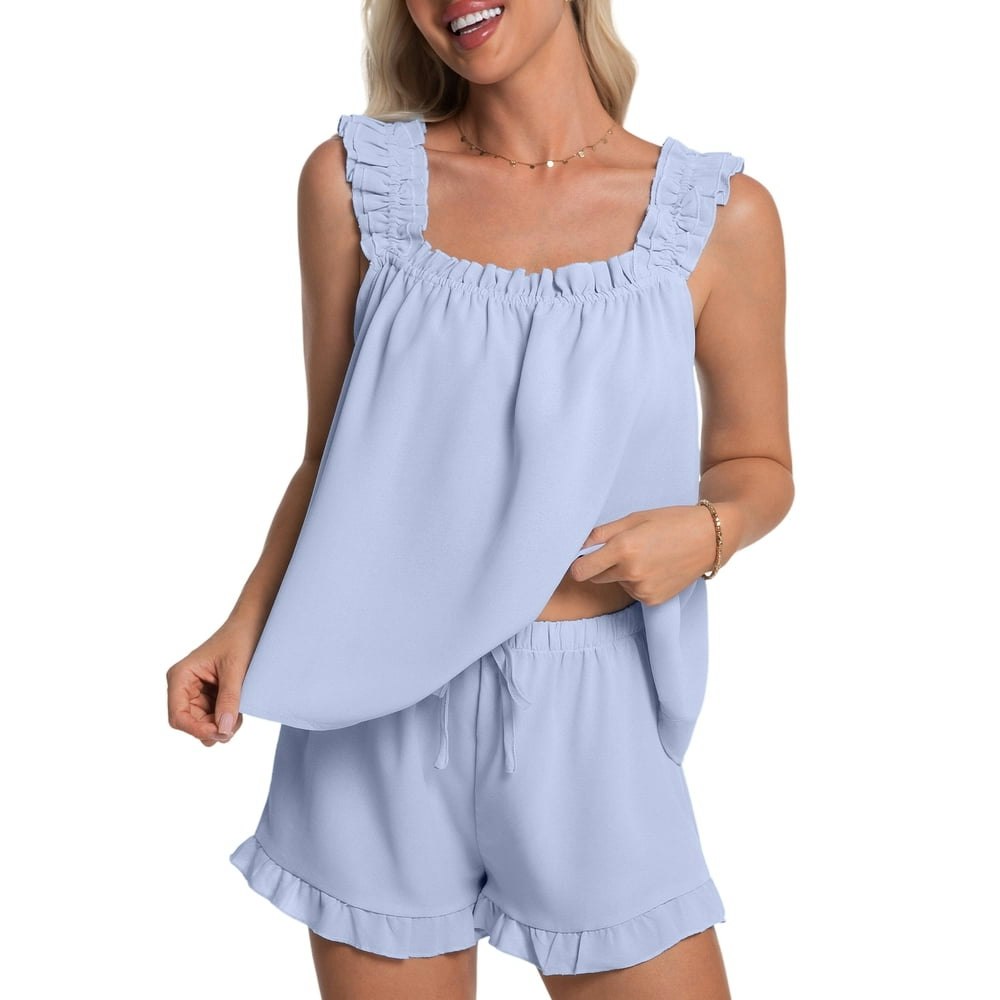 Dakimoe Women's 2-Piece Ruffle Pajama Set: $15.79 Dakimoe Women's 2-Piece Ruffle Pajama Set: $15.79