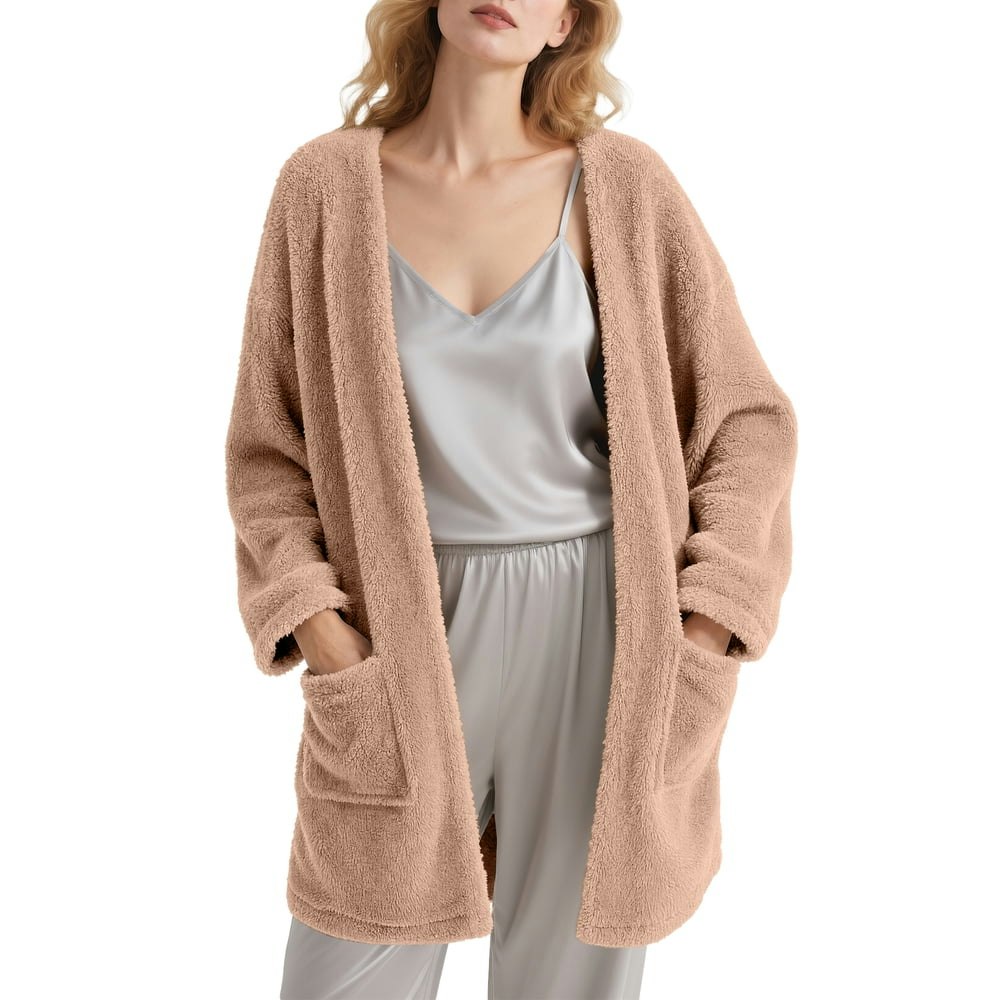 Dakimoe Women's Sherpa Fleece Cardigan Robe: $18.99 Dakimoe Women's Sherpa Fleece Cardigan Robe: $18.99