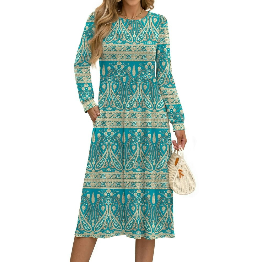 Fantaslook Long Sleeve Floral Midi Dress: $16.99 Fantaslook Long Sleeve Floral Midi Dress: $16.99