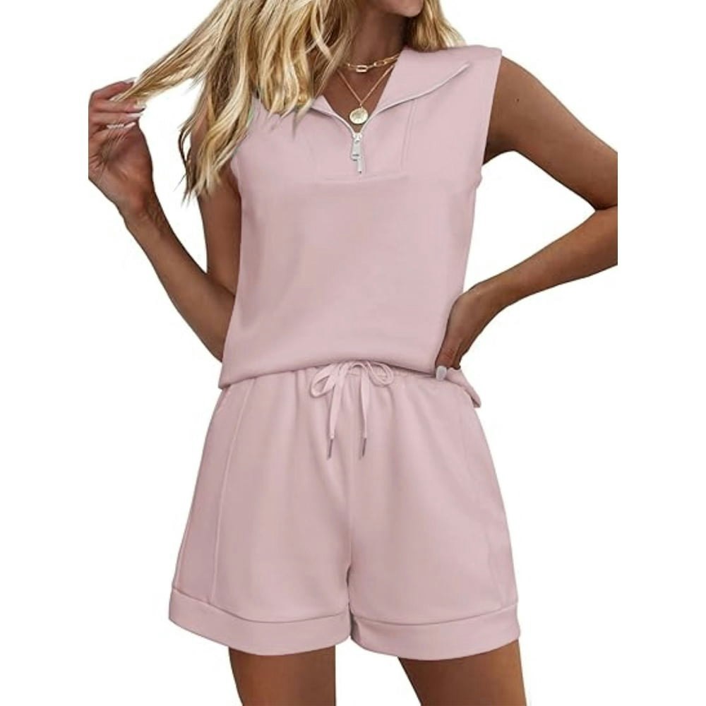 VDJ Women's 2-Piece Collared Tank Top and Shorts Set: $14.99 VDJ Women's 2-Piece Collared Tank Top and Shorts Set: $14.99