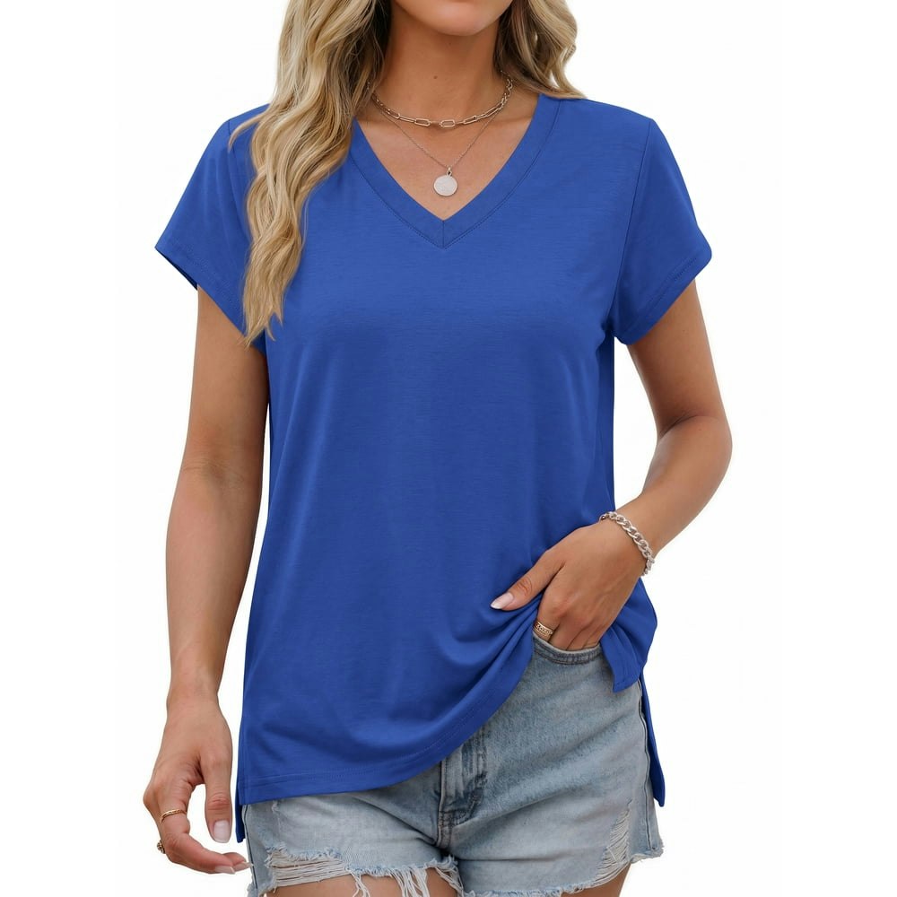 Moshu Women's V-Neck Side Split T-Shirt: $11.59 Moshu Women's V-Neck Side Split T-Shirt: $11.59