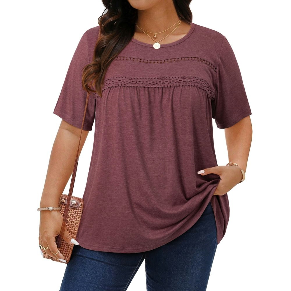 WellSize Women's Plus Size Lace Tunic Blouse: $11.99 WellSize Women's Plus Size Lace Tunic Blouse: $11.99