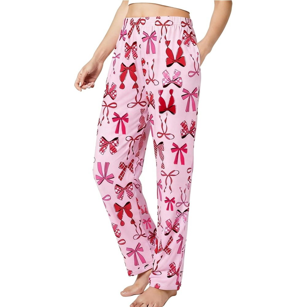PatPat Women's Bow Print Pajama Pants: $12.99 PatPat Women's Bow Print Pajama Pants: $12.99