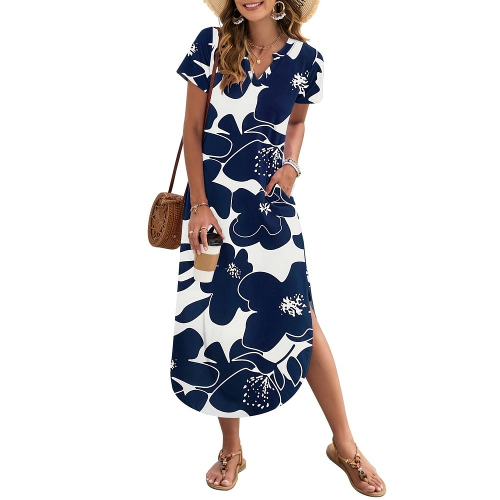 OutfitShow Women's Short Sleeve V-Neck Maxi Dress with Pockets: $17.89 OutfitShow Women's Short Sleeve V-Neck Maxi Dress with Pockets: $17.89