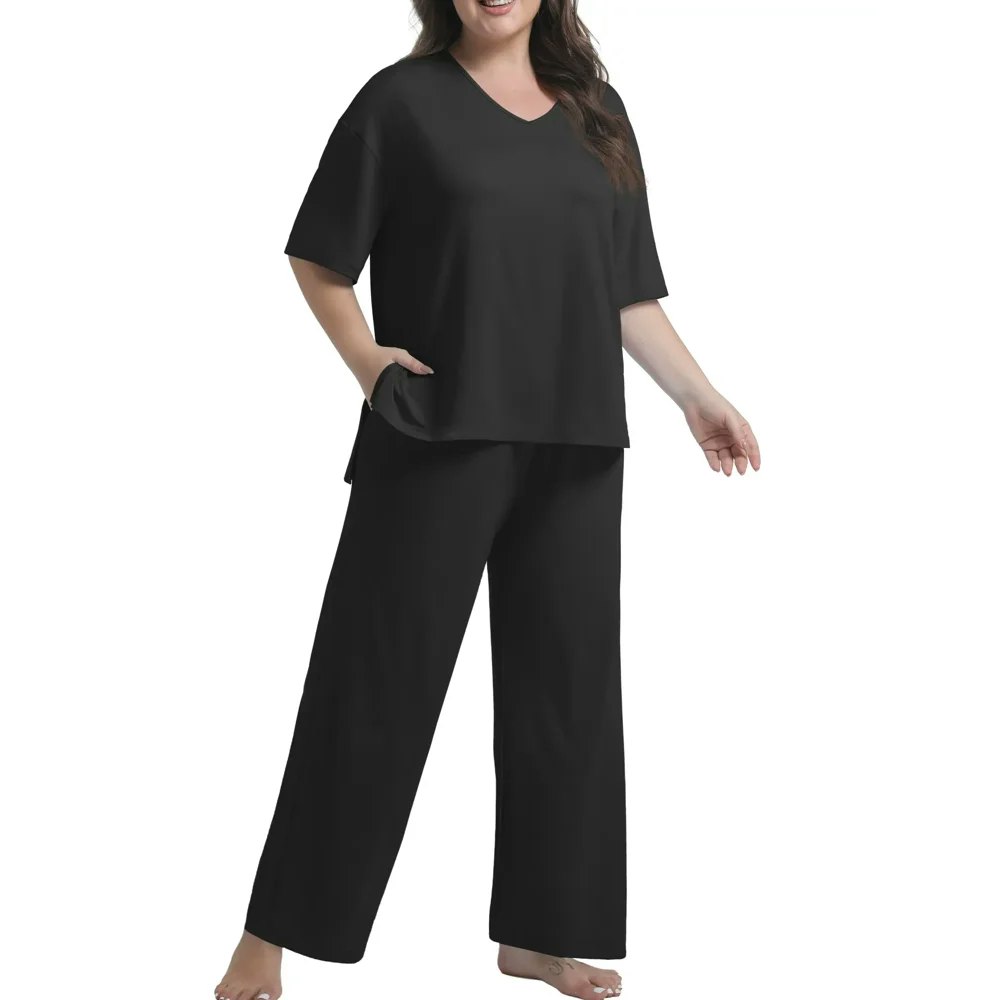 Mintreus Women's Plus Size 2-Piece Lounge Set: $19.99 Mintreus Women's Plus Size 2-Piece Lounge Set: $19.99