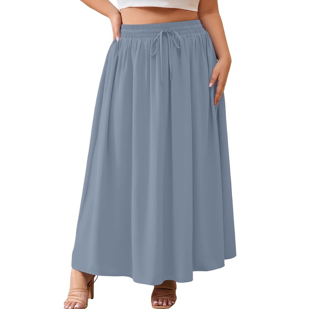 Showmall Women's High Waisted Plus Size Maxi Skirt: $17.49 Showmall Women's High Waisted Plus Size Maxi Skirt: $17.49