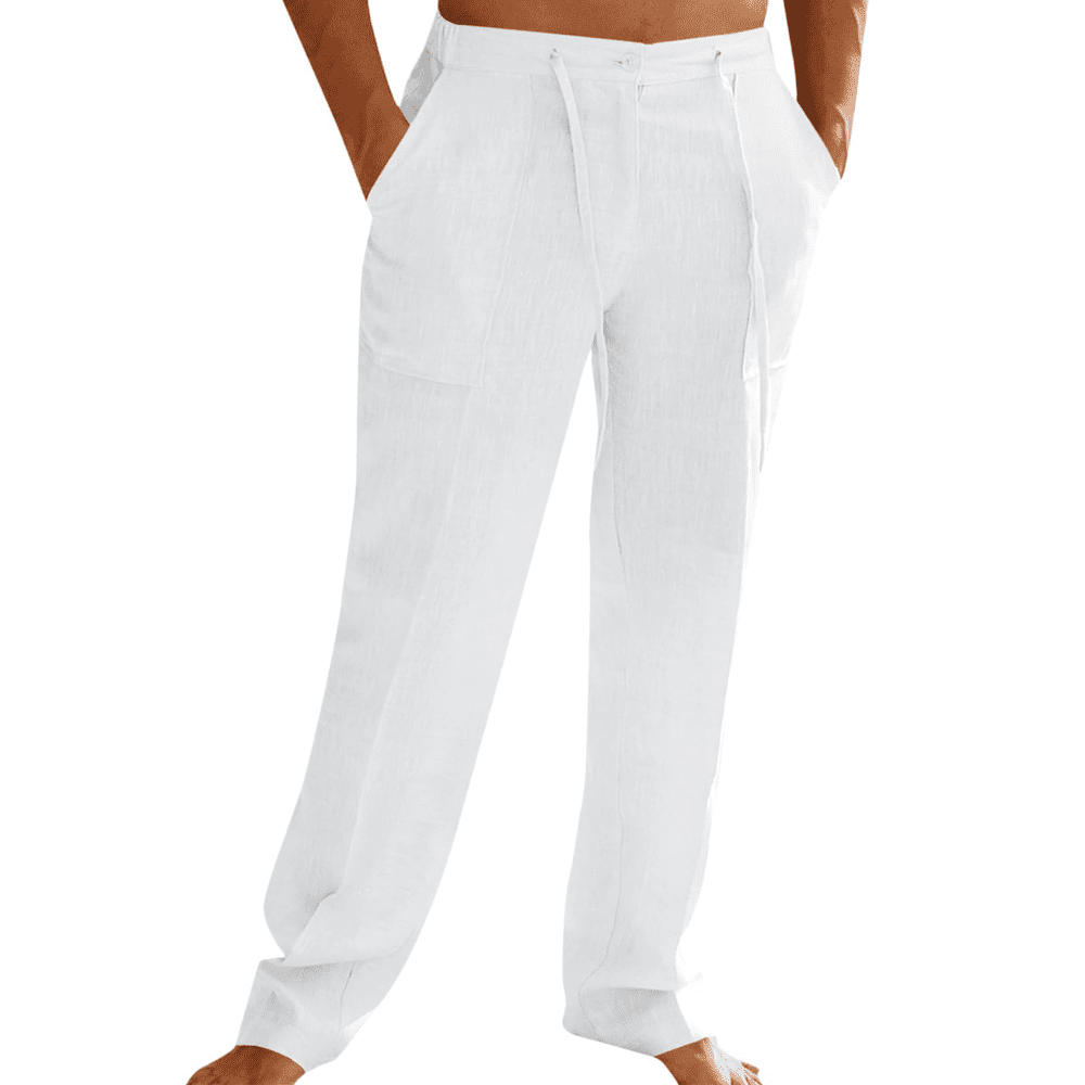 Puztloy Men's Cotton Linen Drawstring Pants: $12.99 Puztloy Men's Cotton Linen Drawstring Pants: $12.99