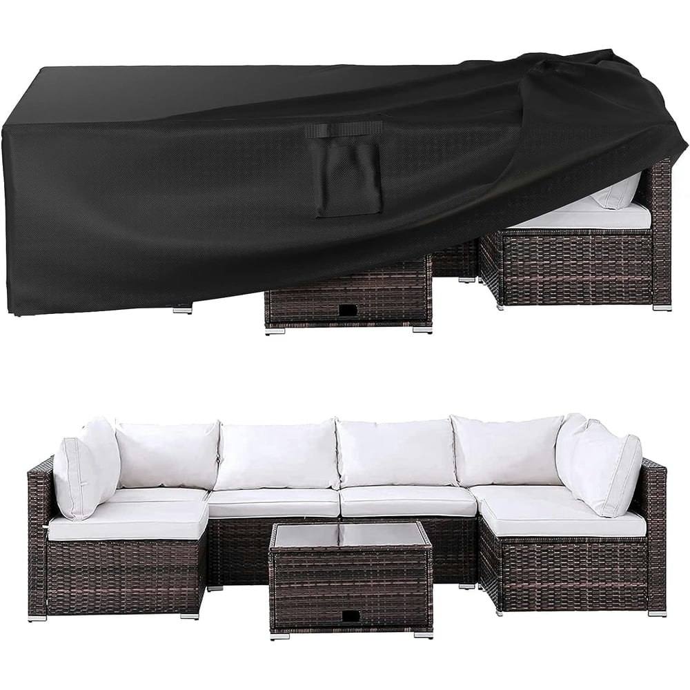 SwFoer 126" x 63" x 28" Waterproof Patio Sectional Sofa Cover: $26.07