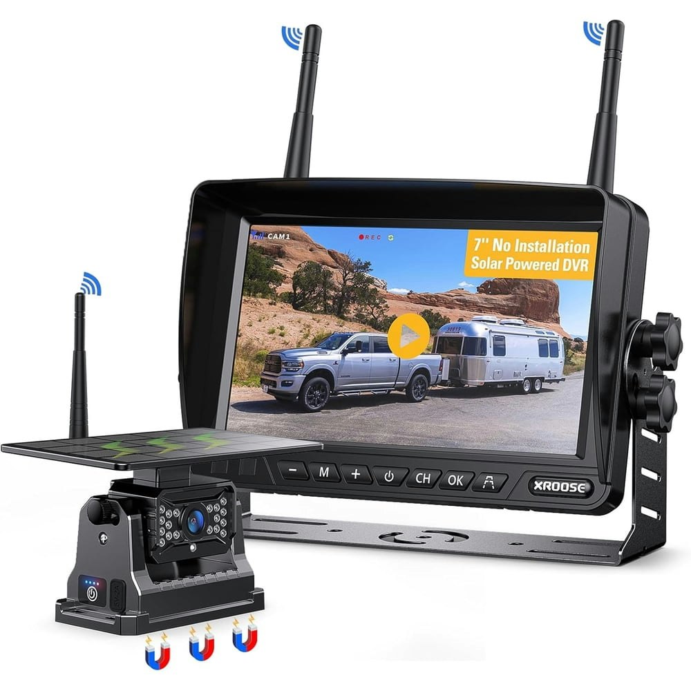Xroose 7-inch 1080p Magnetic Solar Wireless Backup Camera: $139.99 Xroose 7-inch 1080p Magnetic Solar Wireless Backup Camera: $139.99