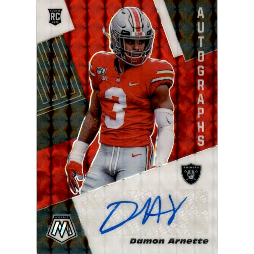 2020 Panini Mosaic Choice Fusion Red Damon Arnette Rookie Autograph Card #49: $18 2020 Panini Mosaic Choice Fusion Red Damon Arnette Rookie Autograph Card #49: $18