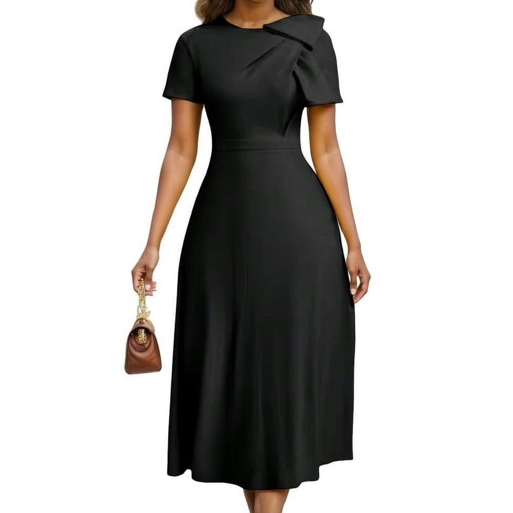 Hveoo Women's Casual A-Line Swing Dress: $18.99 Hveoo Women's Casual A-Line Swing Dress: $18.99