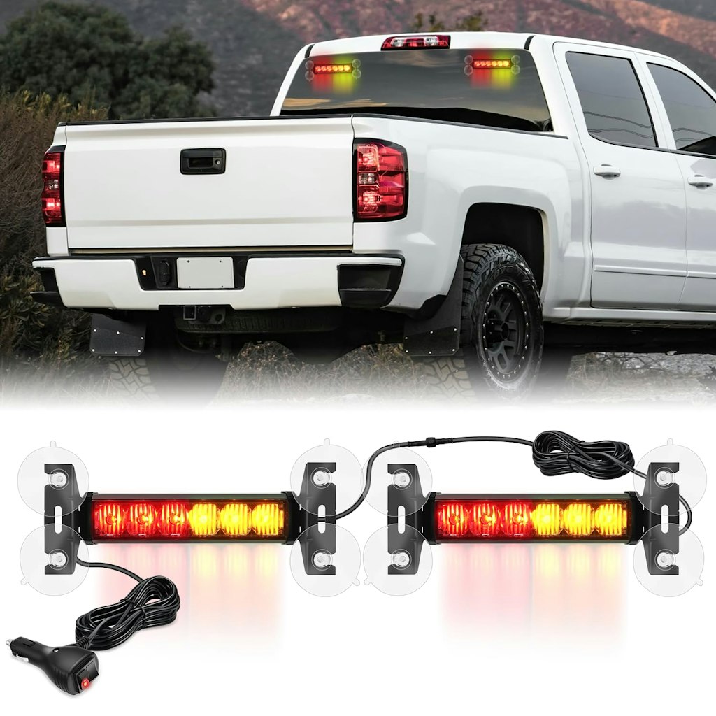 Nilight 12-LED Emergency Strobe Dash Light Bar: $15