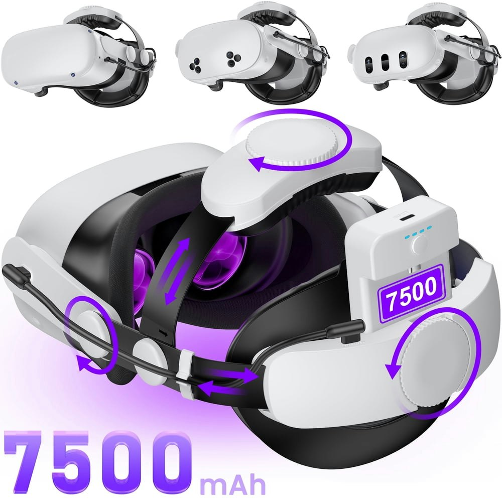 QQV 7,500mAh Battery Head Strap for Meta Quest 3S/3/2: $39.98 QQV 7,500mAh Battery Head Strap for Meta Quest 3S/3/2: $39.98