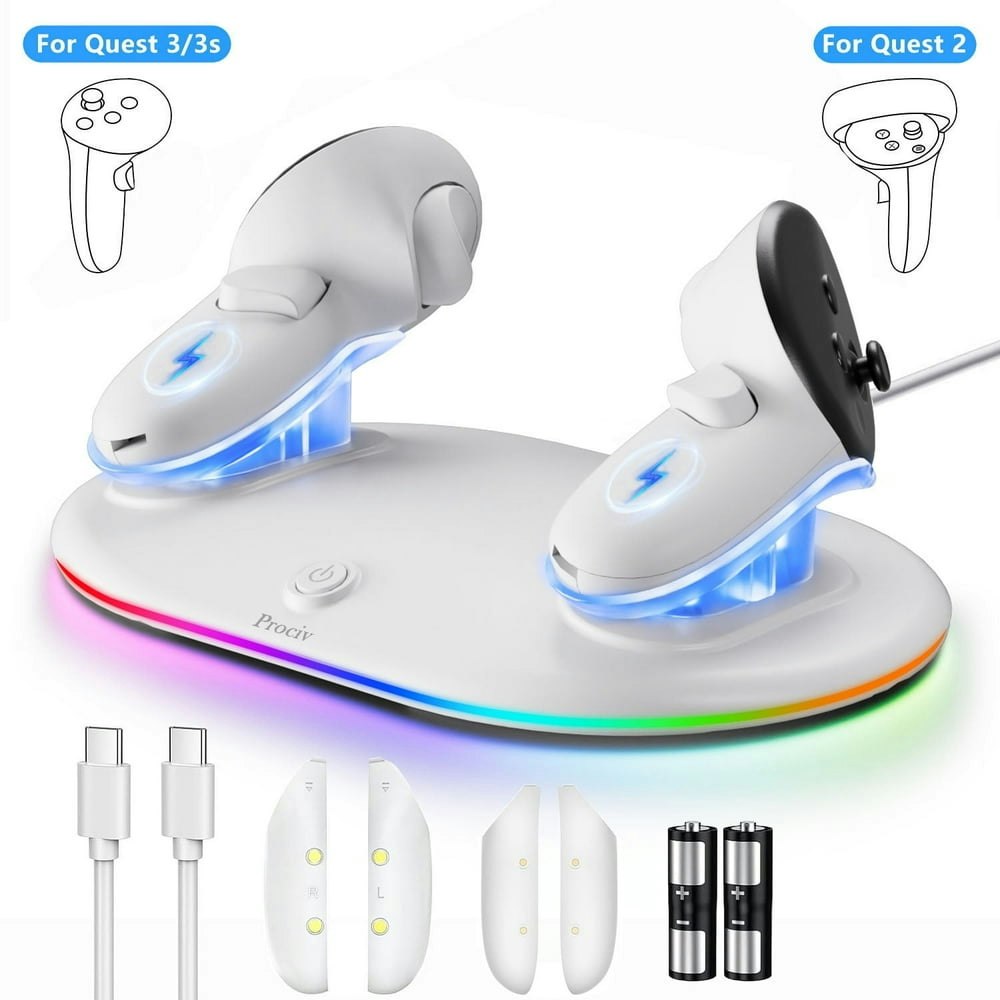 Charging Dock for Meta Quest 3S, Quest 3, and Quest 2 Controllers: $29.99 Charging Dock for Meta Quest 3S, Quest 3, and Quest 2 Controllers: $29.99