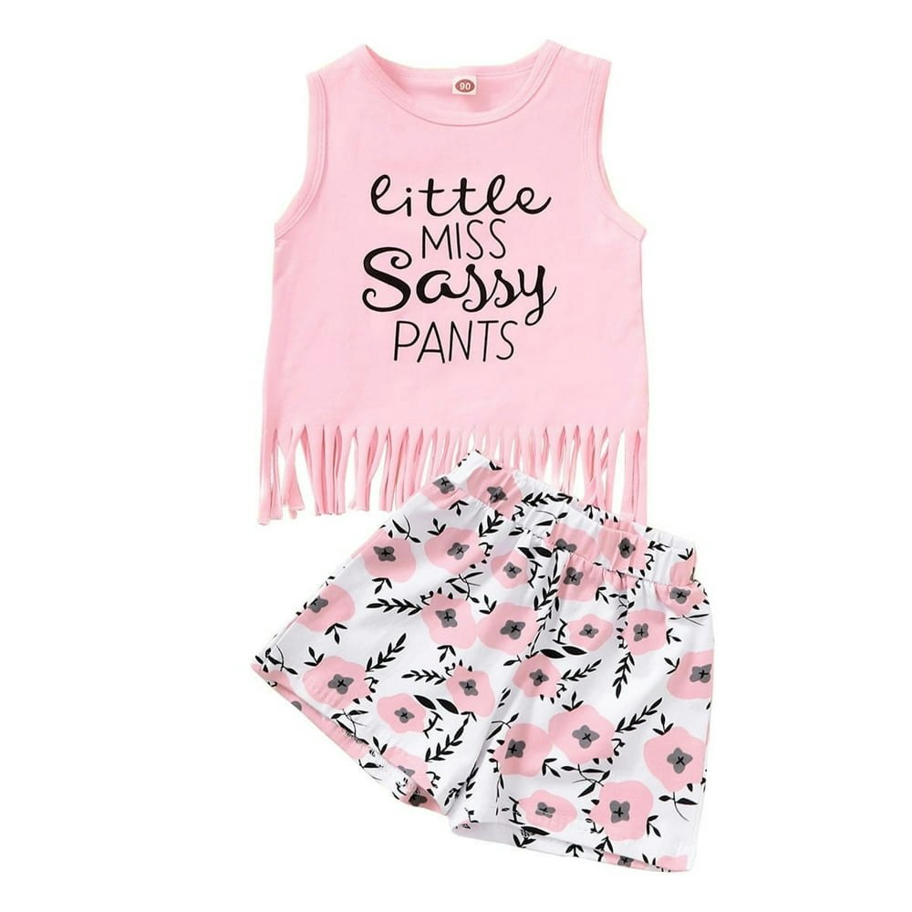 Toddler Girl Floral Tassel Top and Shorts 2-Piece Set: $11.69 Toddler Girl Floral Tassel Top and Shorts 2-Piece Set: $11.69