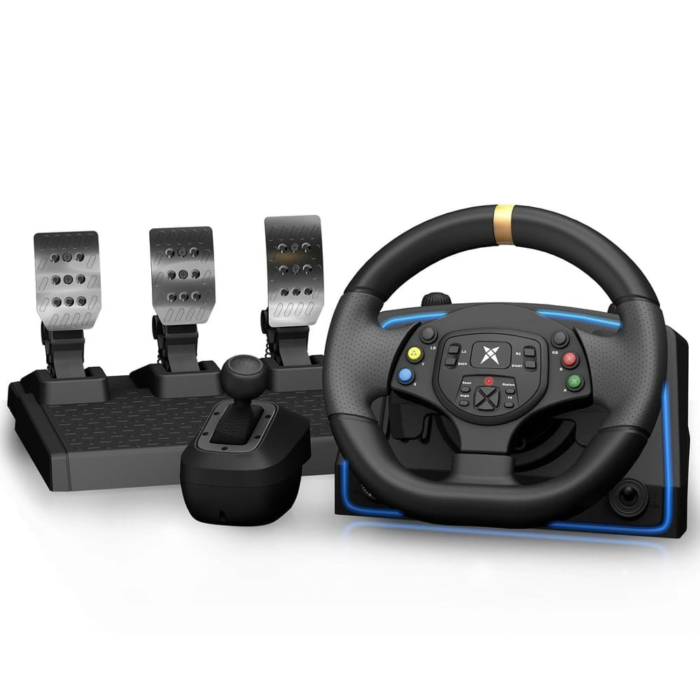 1080-Degree PC Racing Wheel with Hall Effect Pedals and H-Shifter: $110.19 1080-Degree PC Racing Wheel with Hall Effect Pedals and H-Shifter: $110.19