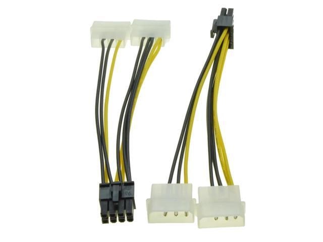 Dual 4-Pin Molex to 8-Pin PCIe Power Adapter Cable: $6.02