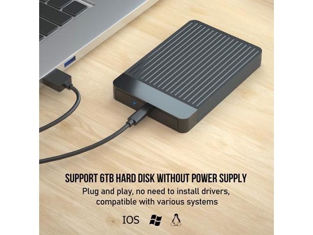 2.5-Inch SATA to USB 3.1 External Hard Drive Enclosure: $18.32