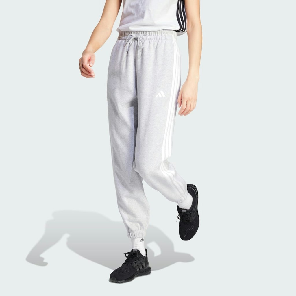 Essentials 3-Stripes Fleece Loose-Fit Pants: $40