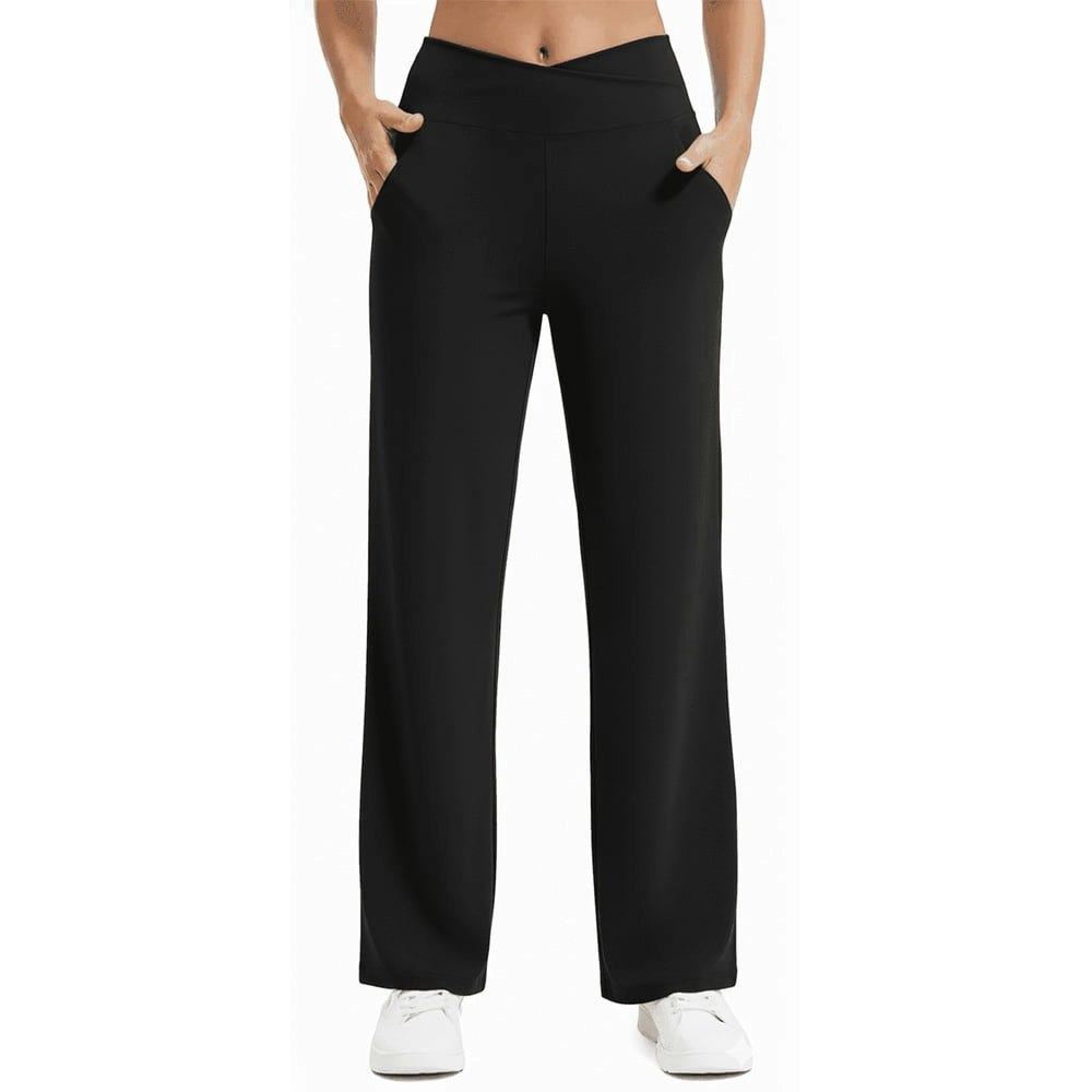 Women's Crossover High-Waisted Wide Leg Yoga Pants with Pockets: $17.79 Women's Crossover High-Waisted Wide Leg Yoga Pants with Pockets: $17.79