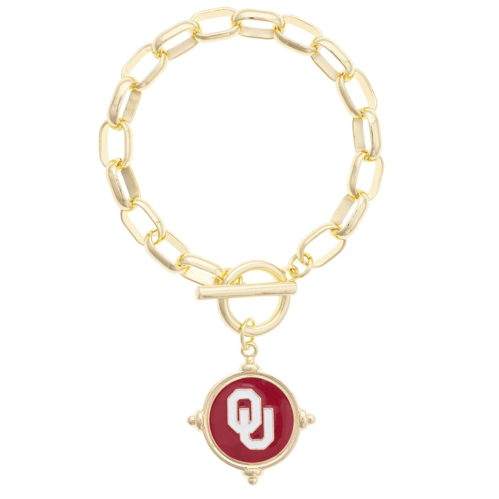 Women's Oklahoma Sooners Canvas Intaglio Bracelet: $27.20