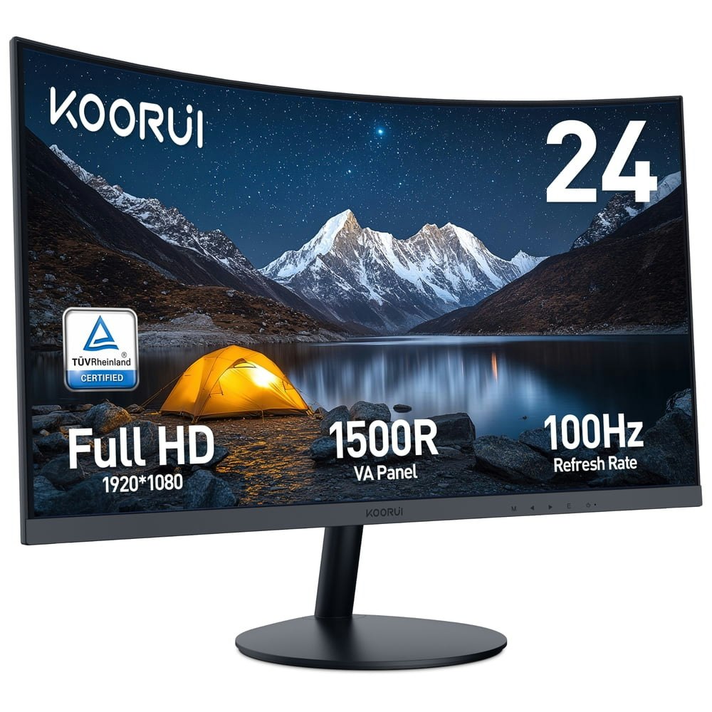Koorui 24-inch 1080p Curved Monitor: $89.99 Koorui 24-inch 1080p Curved Monitor: $89.99