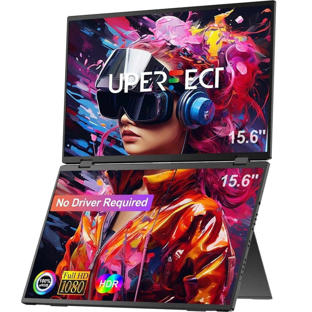 Uperfect 15.6-inch Folding Stacked Triple Portable Monitor: $208.79 Uperfect 15.6-inch Folding Stacked Triple Portable Monitor: $208.79