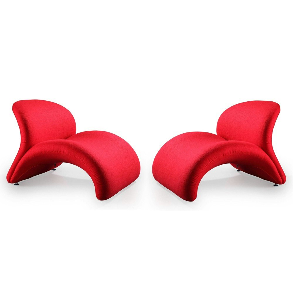 Manhattan Comfort Rosebud Wool Blend Armless Accent Chairs 2-Pack: $906.99