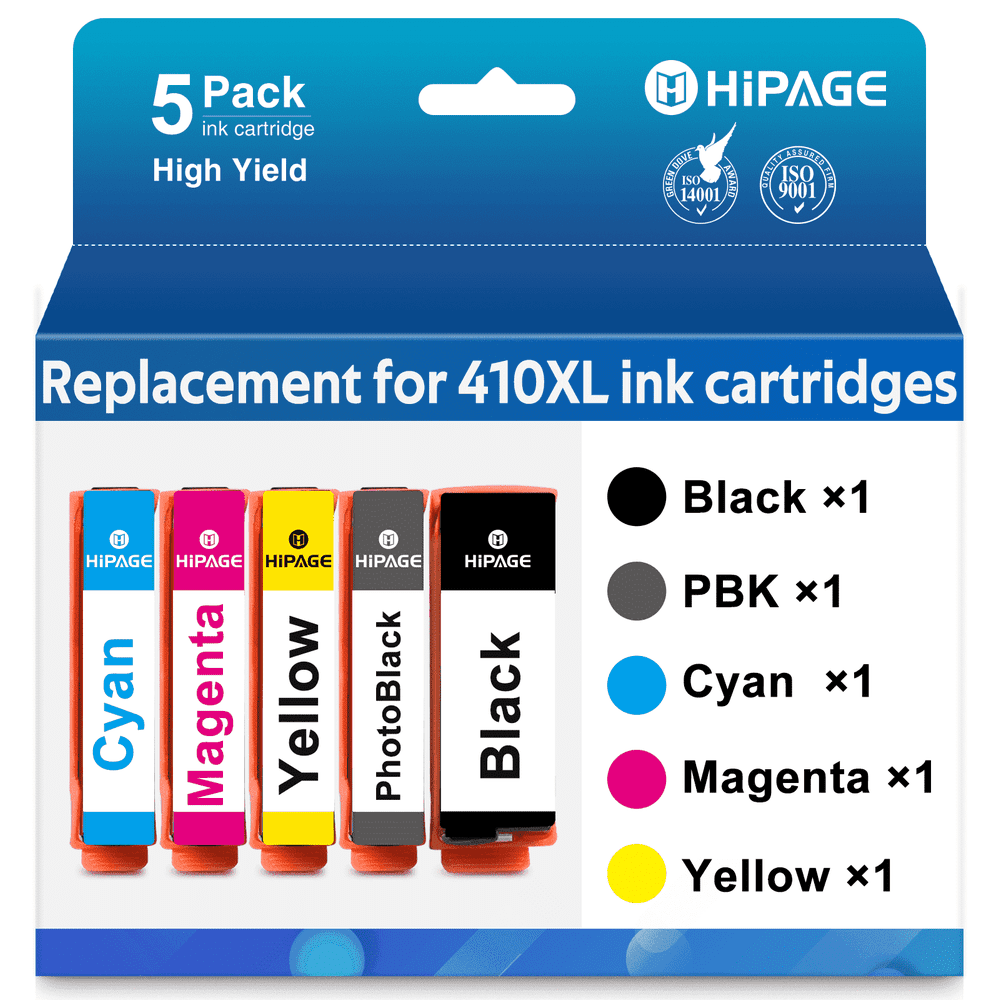 Hipage 410XL Ink Cartridge 5-Pack: $20.98