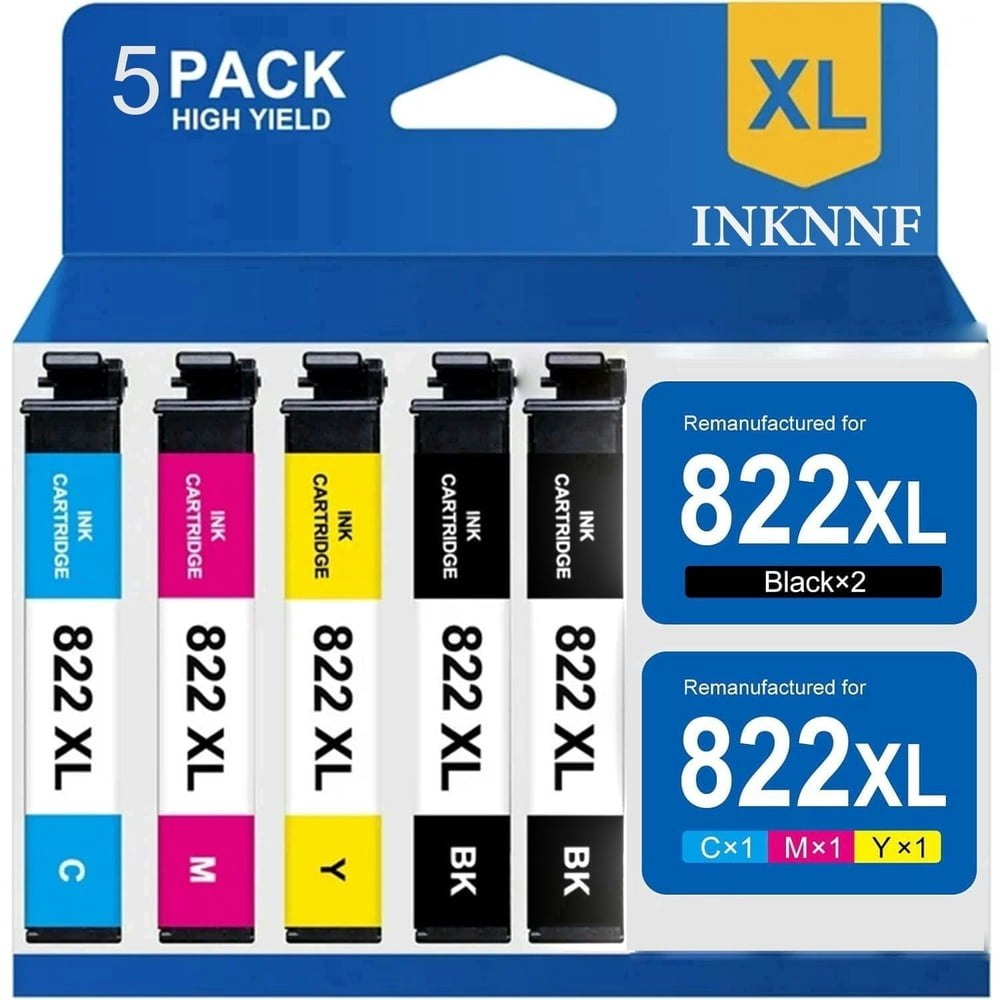 InknnF 822XL Replacement Ink Cartridge 5-Pack: $40.76