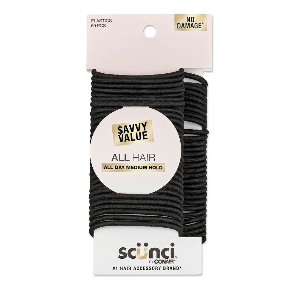 Scünci 4mm No Damage Elastic Hair Ties 60-Pack: $5.19