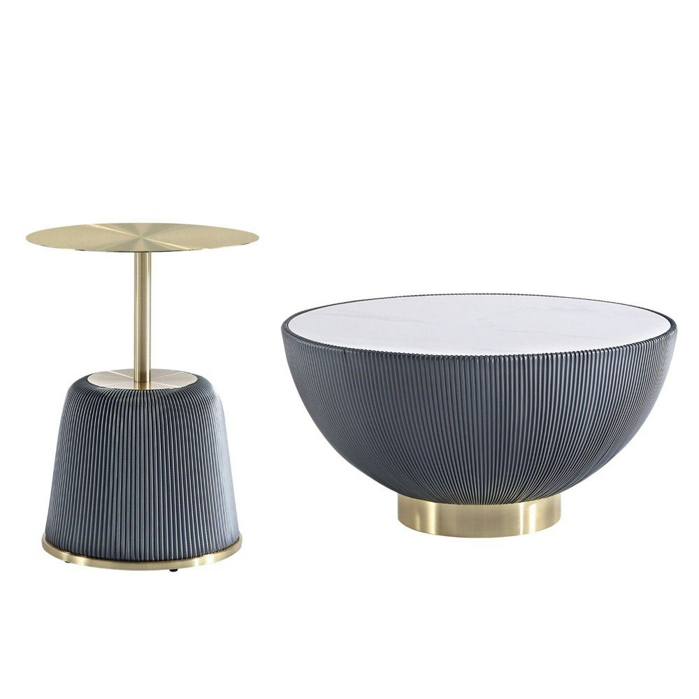 Manhattan Comfort Anderson 2-Piece Leatherette Coffee and End Table Set: $367.99