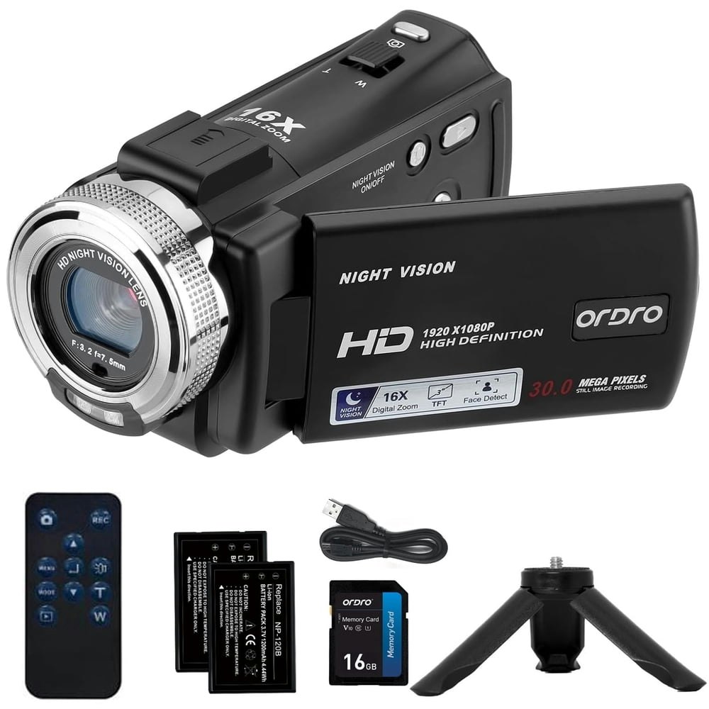 Ordro HDV-V12 1080p 16x Zoom Digital Camcorder: $89.99