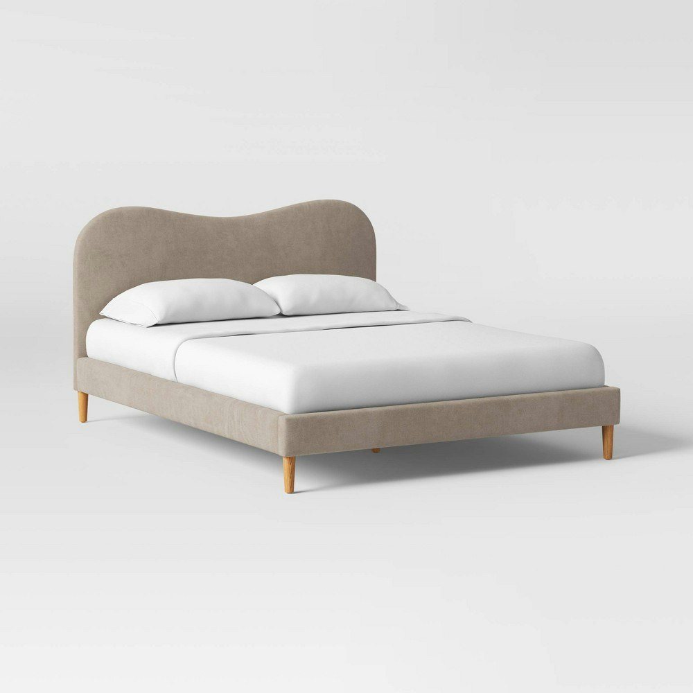 Threshold Lily Full-Size Upholstered Scalloped Wave Bed: $1,300 Threshold Lily Full-Size Upholstered Scalloped Wave Bed: $1,300