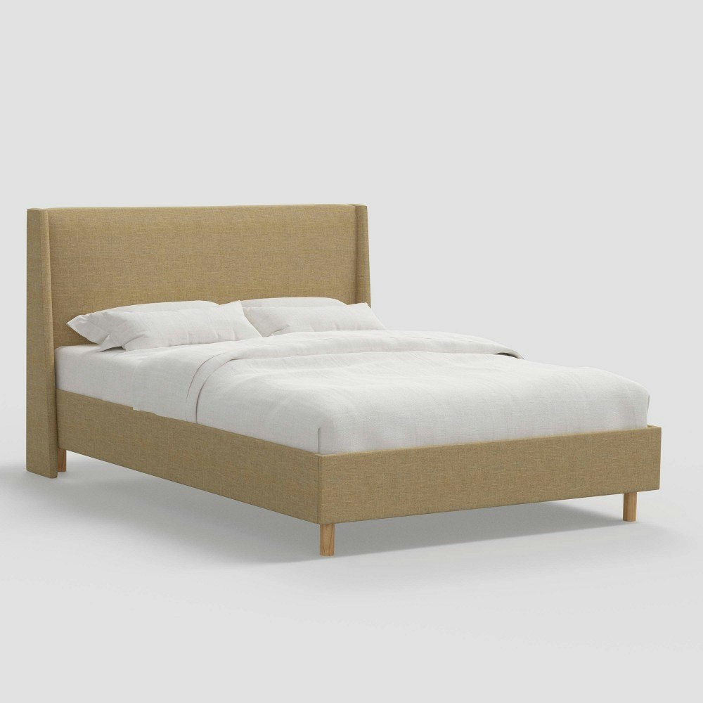 Encino Upholstered Wingback Twin Platform Bed: $700 Encino Upholstered Wingback Twin Platform Bed: $700