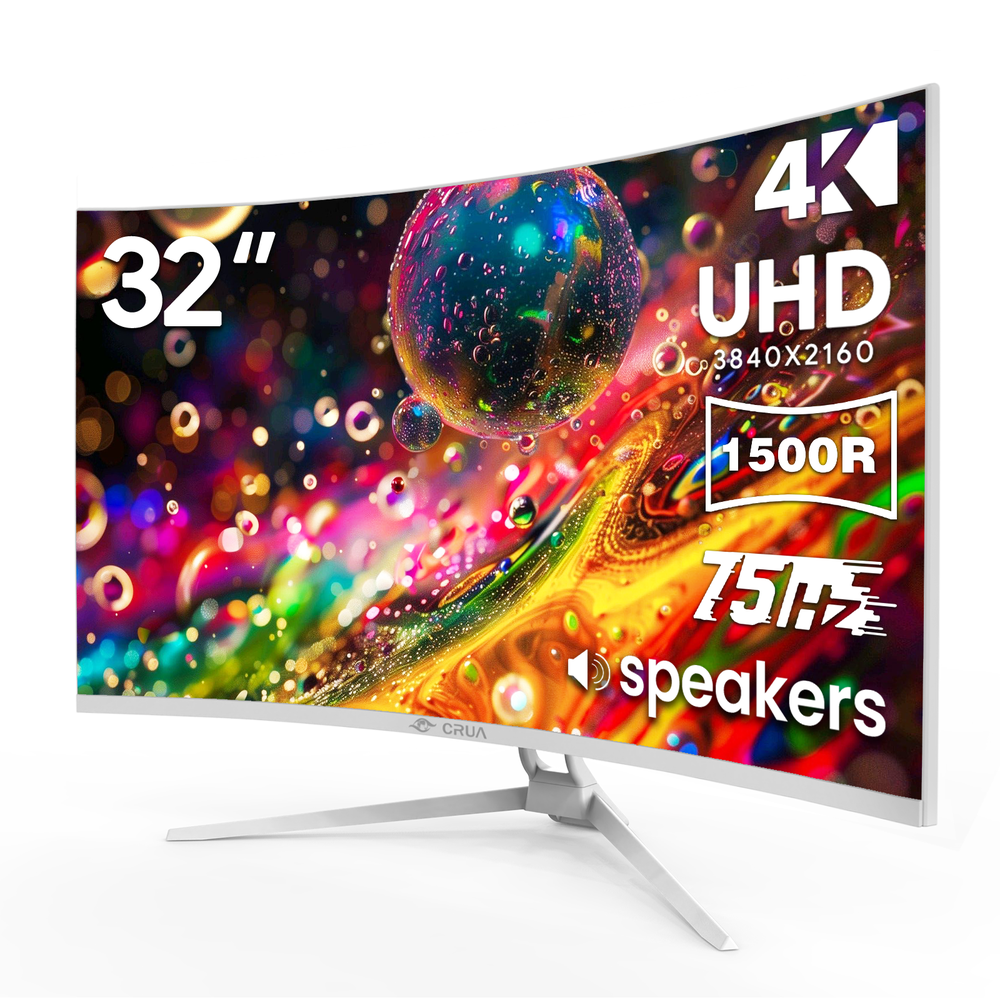 Crua 32" 4K HDR LED FreeSync Curved Monitor: $199.49