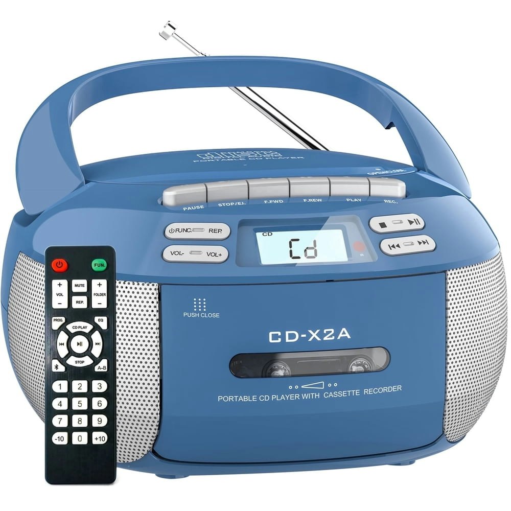 Jazmm Portable CD and Cassette Bluetooth Boombox: $53.93
