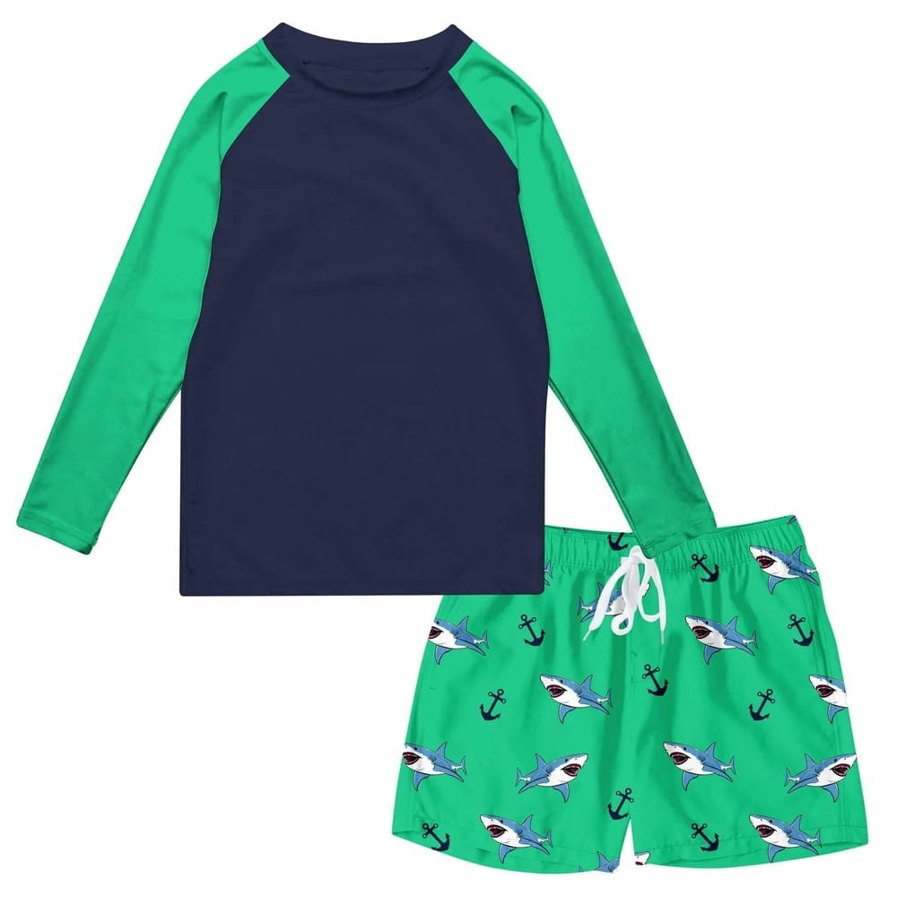 Lanbubble Boys Long Sleeve Rash Guard Swimsuit 2-Piece Set: $14.79 Lanbubble Boys Long Sleeve Rash Guard Swimsuit 2-Piece Set: $14.79