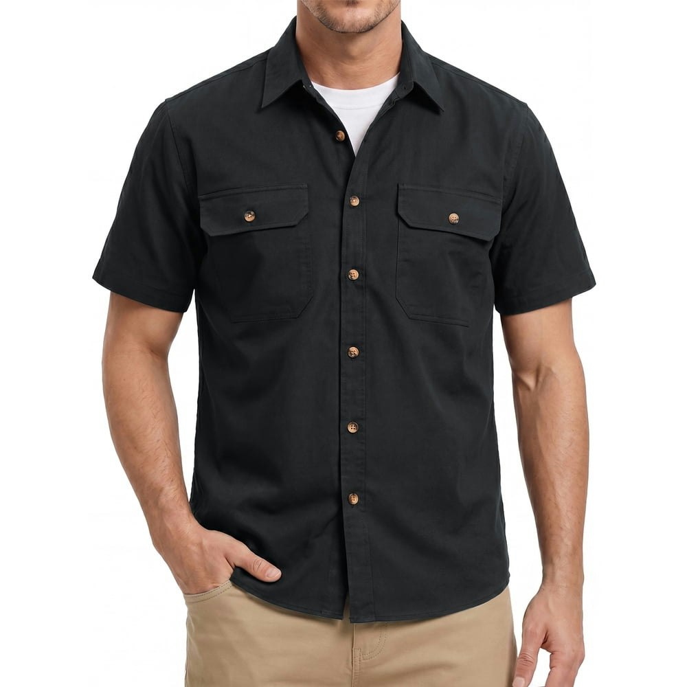 Men's Button-Down Short Sleeve Work Shirt: $18.98 Men's Button-Down Short Sleeve Work Shirt: $18.98